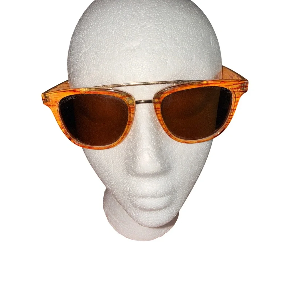 Santana by Carlos Santana STS Hawkins Polarized Sunglasses Orange Woodgrain 101P